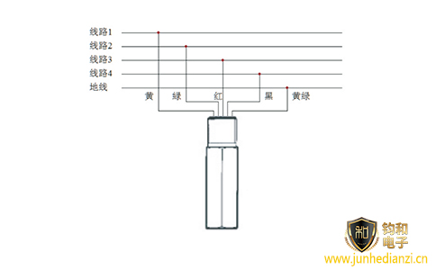 鈞和電子分享防爆型浪涌保護器的接線圖